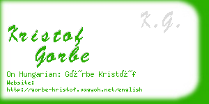 kristof gorbe business card